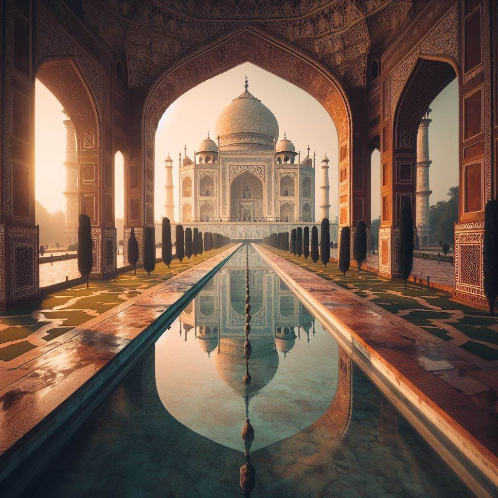 How does the structure of the Taj Mahal reflect the Muslim culture of the Mughal era